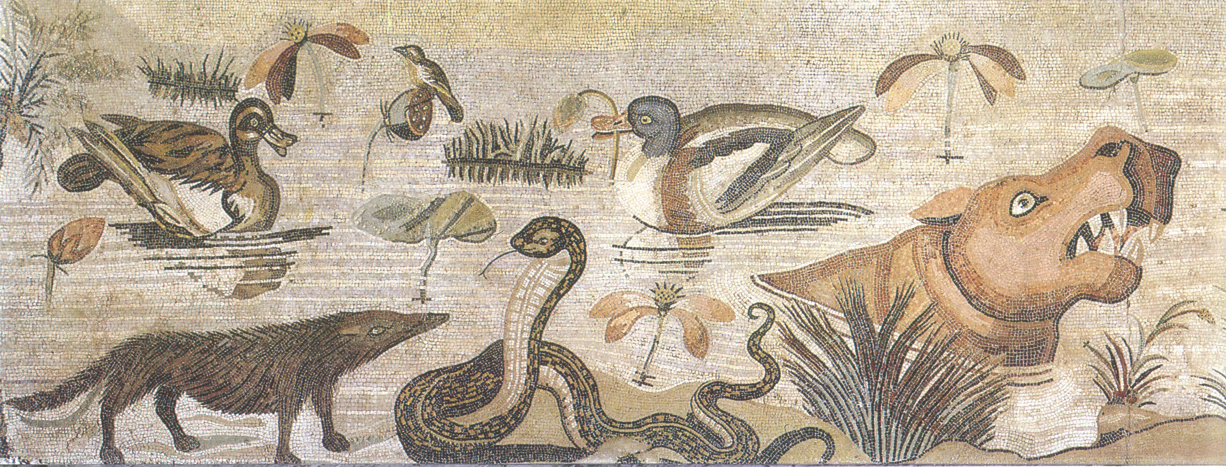 Крылов басни змея. Утка и змея басня. Морские животные мозаика в доме фавна. Басни про змей. Утки змеи.